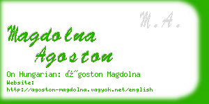 magdolna agoston business card